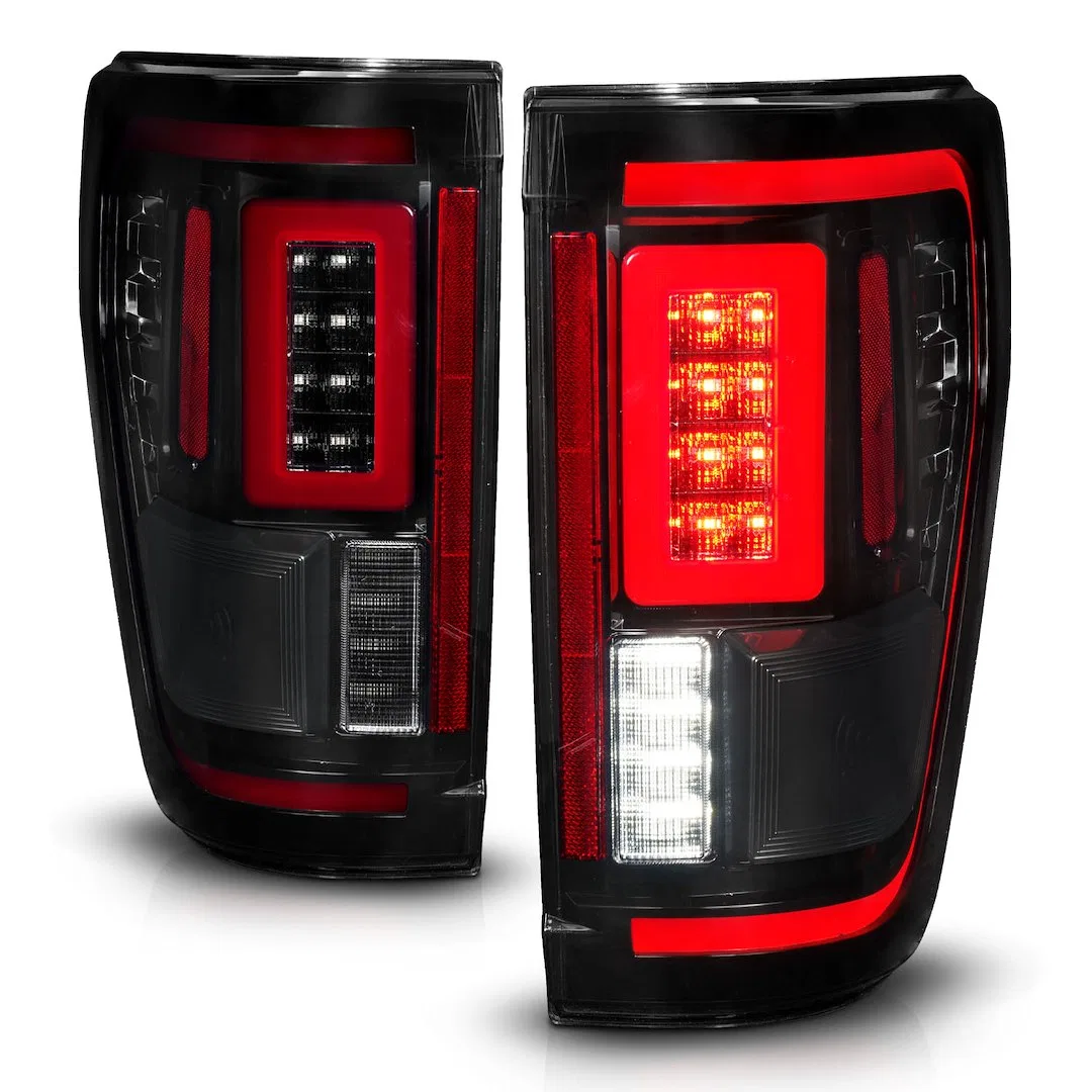 311474 – ANZO Tail Light Assembly, LED Smoke Lens Black Housing Red Brake Light/ Sequential Turn Signal Light/ Runnin...